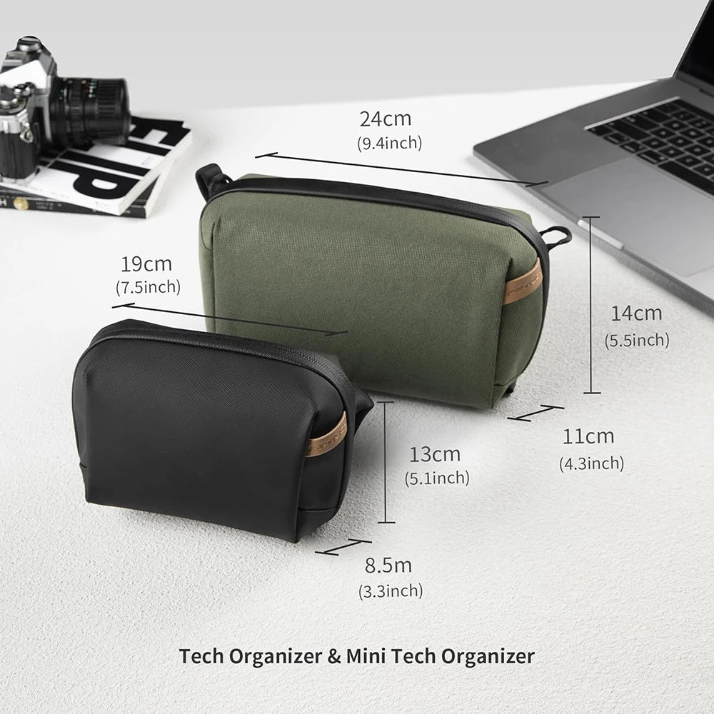 PGYTECH Waterproof Tech Organizer Pouch – Small Electronics Bag for Cables, Phones & Batteries