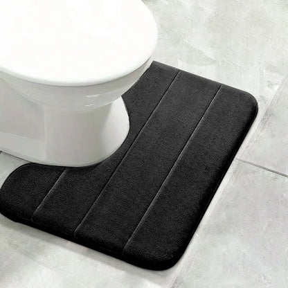 Coral Velvet Bathroom Mat - Anti-Skid Absorbent Toilet & Bathtub Floor Mat, Entrance Rug