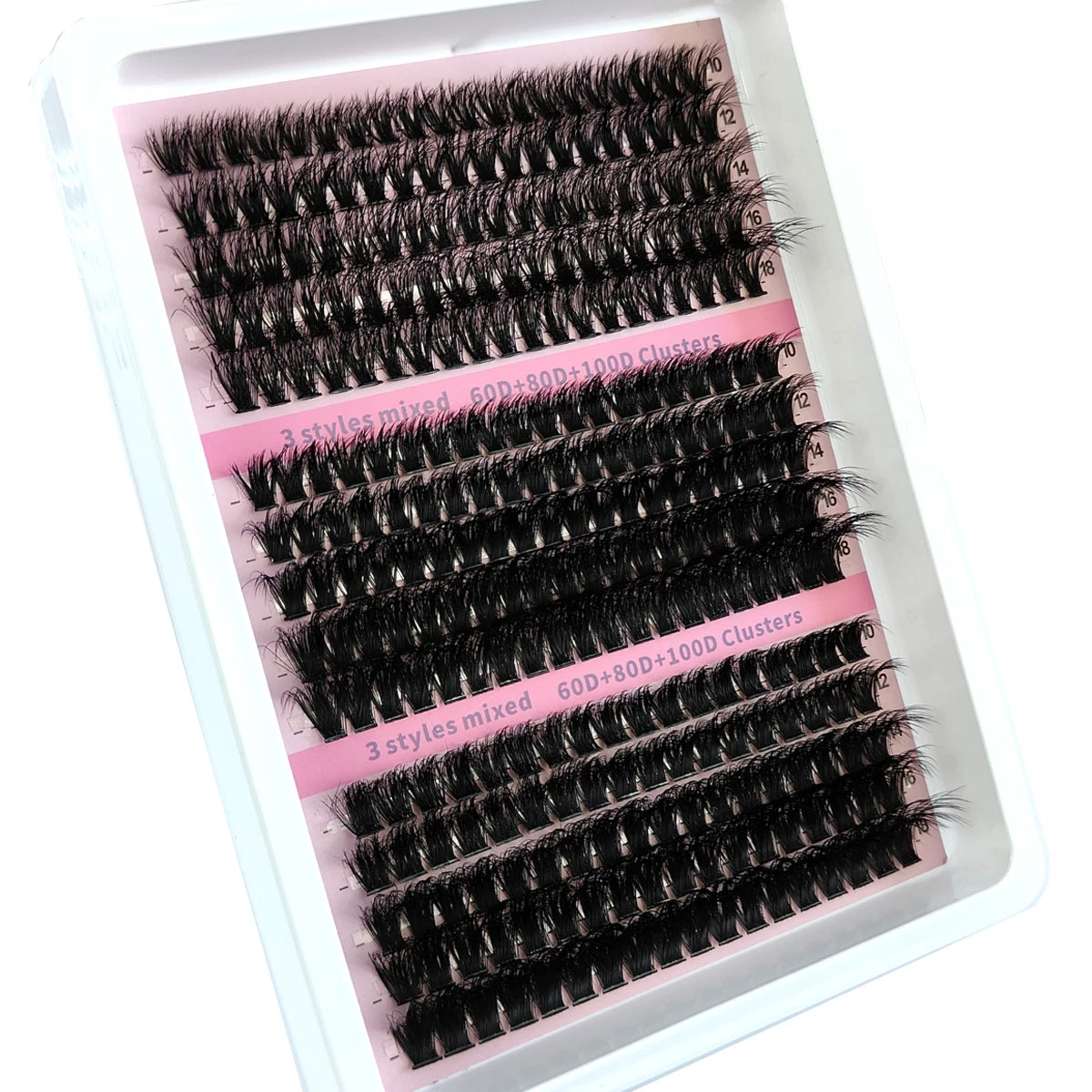New 15 Rows DIY 5D Fluffy Lash Clusters – 60D–200D Wispy Thick Individual Eyelash Extensions 10–20mm Volume Lash Kit for Salon-Style Look