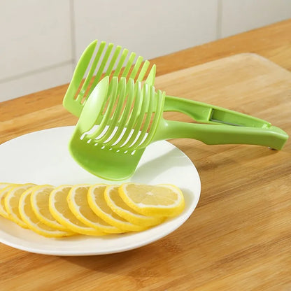 Stainless Steel Handheld Fruit and Vegetable Slicer - Orange, Lemon, Tomato and Onion Cutter Kitchen Accessory