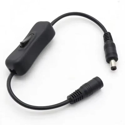 5.5×2.1mm DC Inline Power Switch Cable - Male-Female On/Off Switch for 5V 12V 24V CCTV and LED Strip Lights