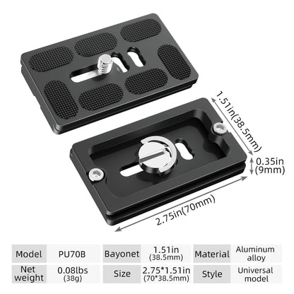 BEXIN Universal Aluminum Alloy Quick Release Plate – 1/4" Screw Tripod Mount Adapter for Arca Swiss & Benro Ball Head Cameras
