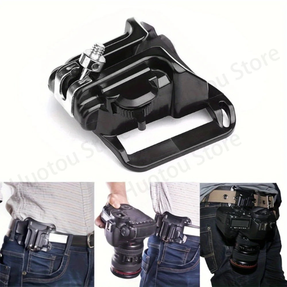 Quick-Release Camera Holster Strap - Waist Belt Buckle Mount Clip for Sony, Canon and Nikon DSLR Cameras
