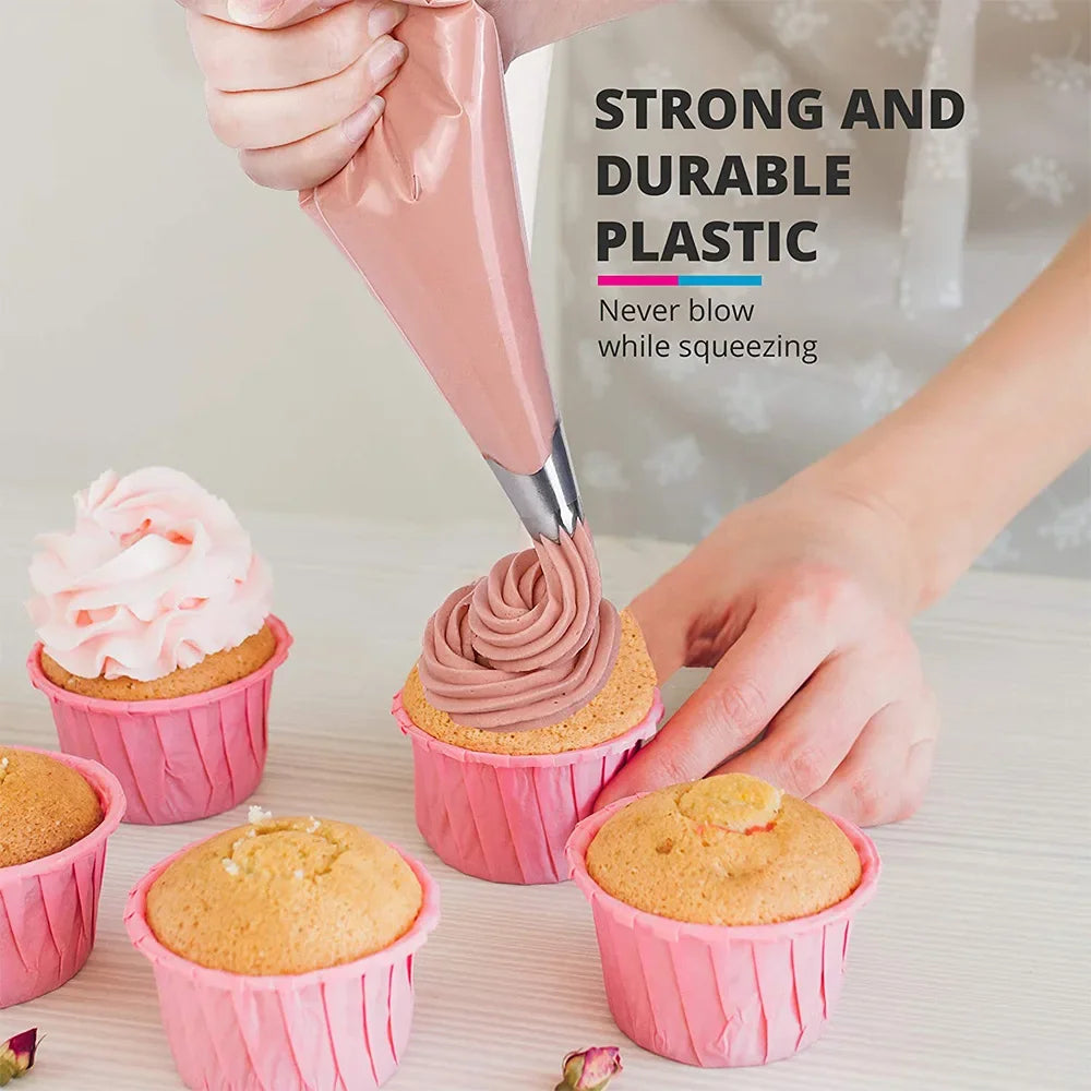 100/50/20pcs Disposable Piping Bags – Pastry Icing Bags for Cake, Cream, and Fondant Decorating Baking Tools