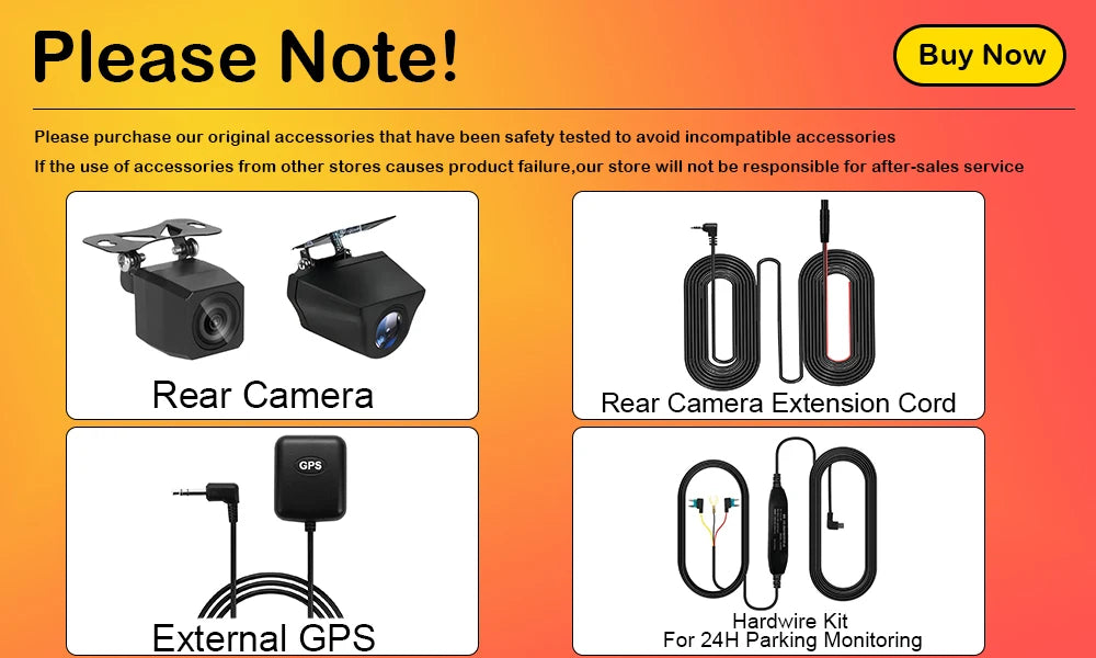 Aprilboy K6 4K WIFI Dash Cam - Front & Rear Dual Lens, 1080P Night Vision, Parking Monitor, Mini Car DVR
