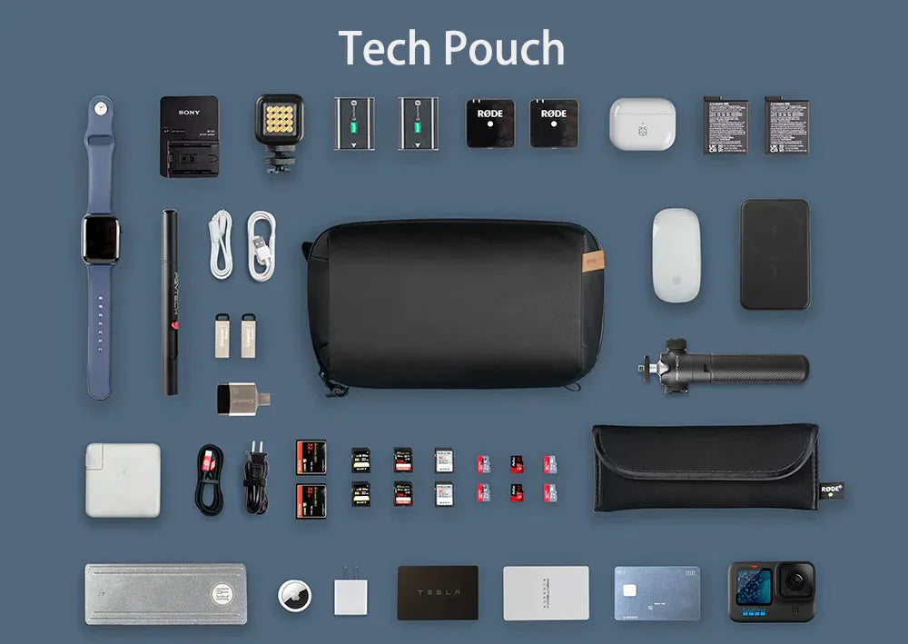 PGYTECH Waterproof Tech Organizer Pouch – Small Electronics Bag for Cables, Phones & Batteries