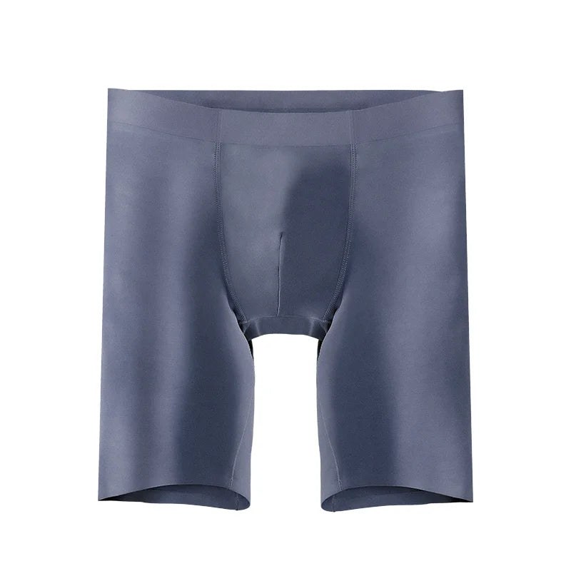 Men’s Modal Seamless Boxer Briefs – Long Leg Sports Underwear, Wear-Resistant Extended Fit, Breathable Large Size Comfort Shorts