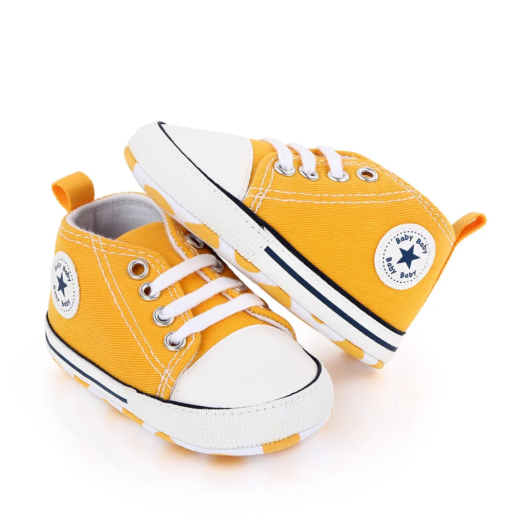 New Baby Shoes for Boys & Girls – Classic Canvas Casual Sneakers, Soft Sole Non-Slip Toddler Walkers D2486