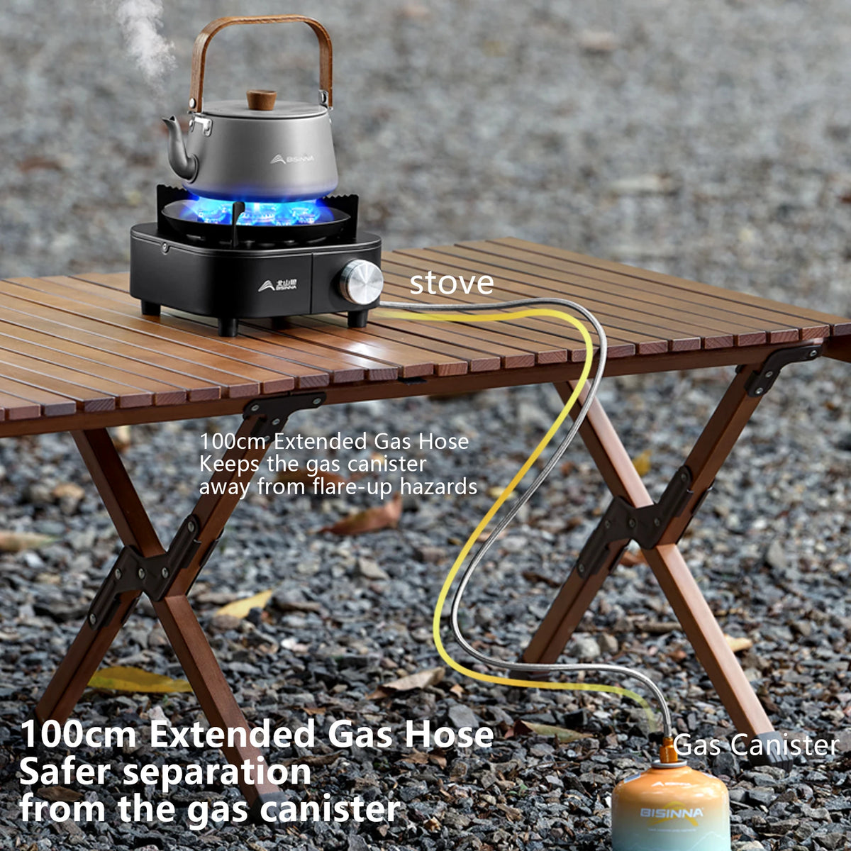 BISINNA Portable Camping Gas Stove - 10000W High-Power Outdoor Burner for Camping, Hiking, Picnics & BBQ