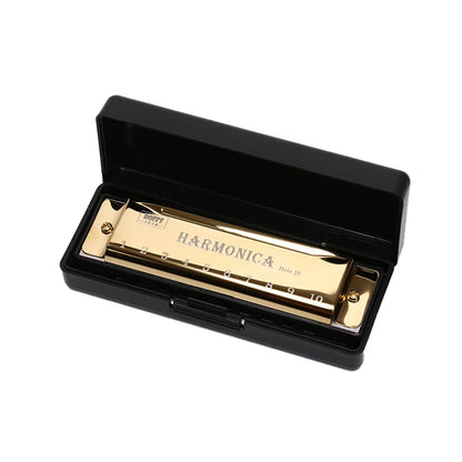 Harmonica Key of C - 10 Hole Diatonic for Beginners, Students & Kids with Case, Gift Ready