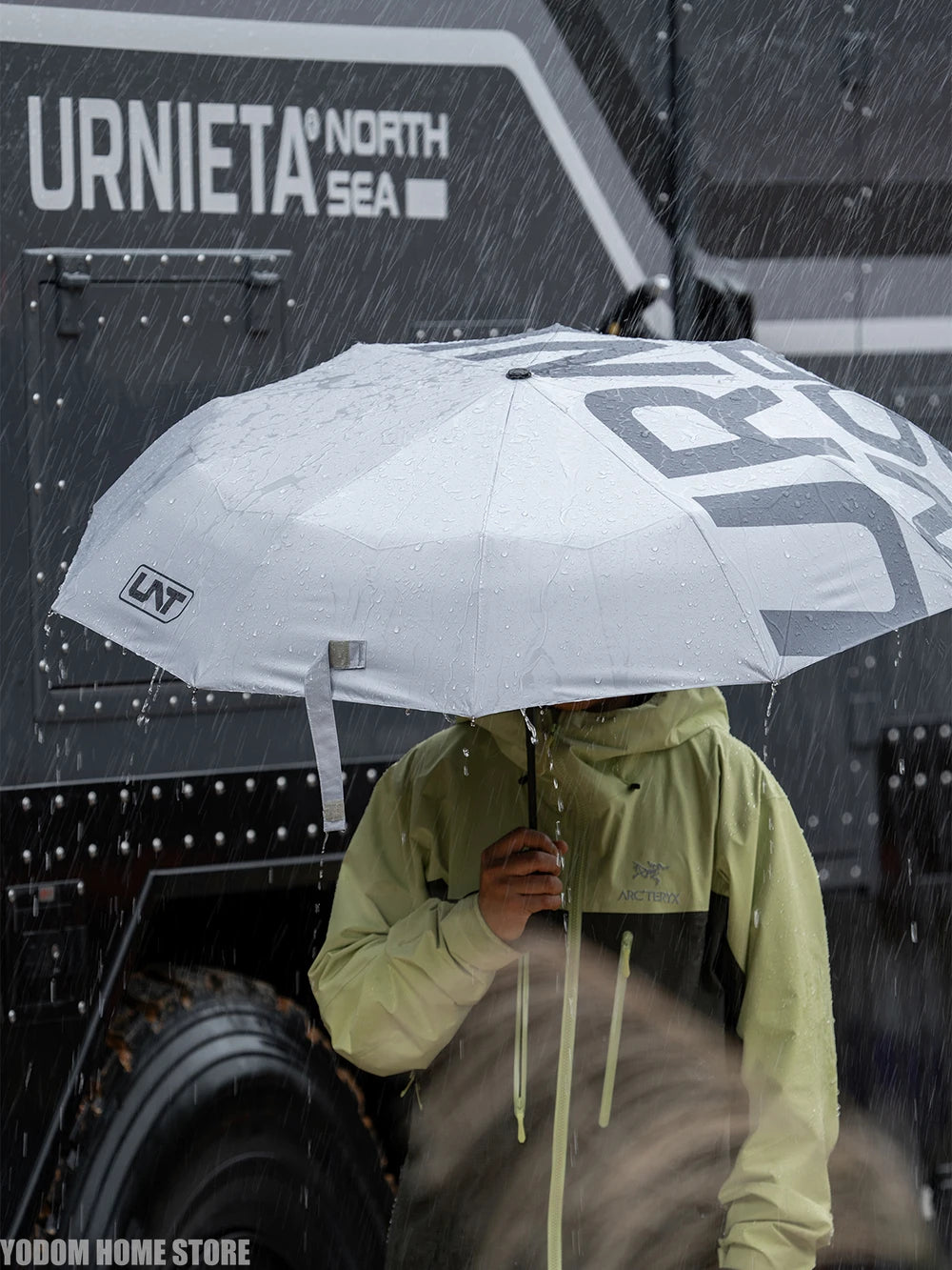 URNIETA Tactical Automatic Umbrella - UV Protection Nylon Cover Rain & Sun Umbrella for Outdoor Use