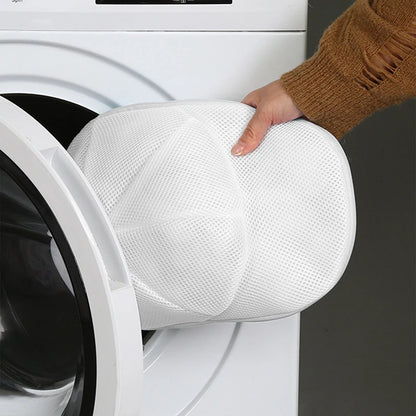 Washing Machine Hat Protector & Laundry Bag - Small Clothes Wash Bag, Anti-Deformation Mesh Organizer with Zipper