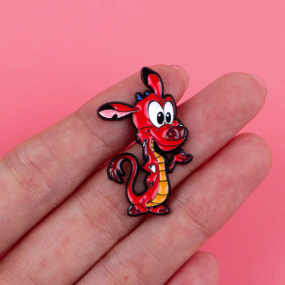Red Dragon Enamel Pin - Cartoon Brooch Lapel Badge for Coats, Bags & Gifts