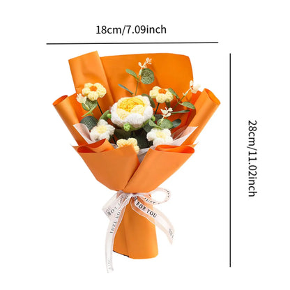 Knitted Flower Bouquet — Crochet Home Decor for Teacher’s Day, Birthday & Anniversary