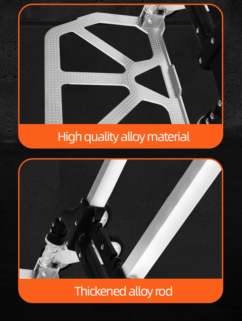 AIRAJ Aluminum Portable Folding Handcart — Ultra-Quiet Wear-Resistant Wheels, Ideal Gift for Parents & Family