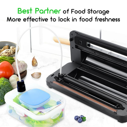 INKBIRD INK-VS03 Food Vacuum Sealer Machine – 80KPA Strong Suction Automatic Vacuum Sealer with Starter Kit for Food Storage & Preservation