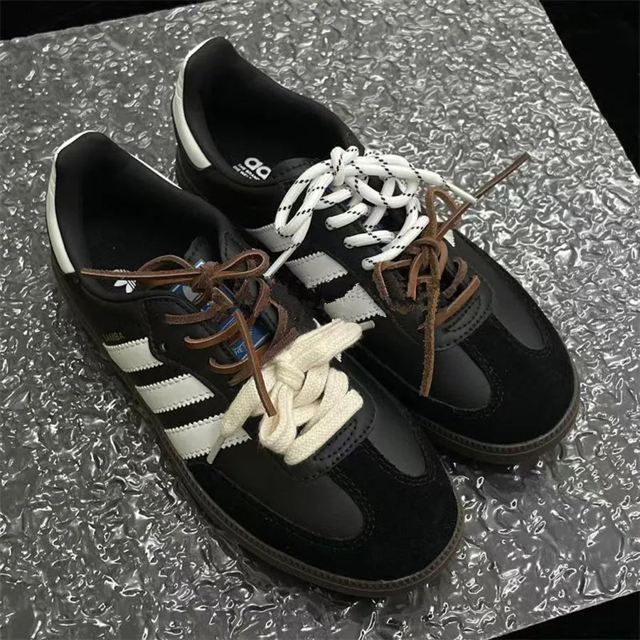 4PCS Vintage DE Leather Shoelaces Set – Round & Flat DIY Sports Casual Shoe Laces Combination