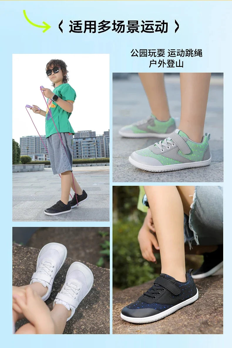 Wide Barefoot Shoes for Little & Big Kids – Boys & Girls Minimalist Sneakers, Lightweight Non-Slip Walking & Skate Flats