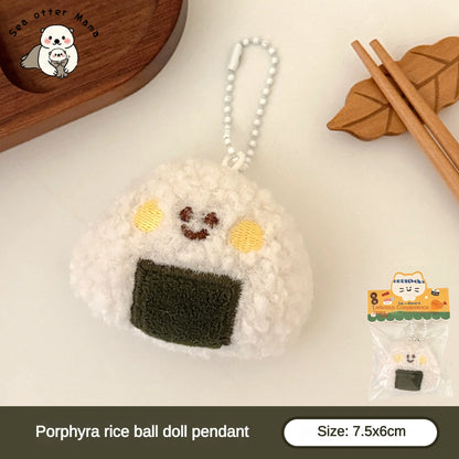 Cute Food Plush Pendant 1/6/12 Pcs - Sushi Backpack Keychain Doll Charm & Toy Accessory