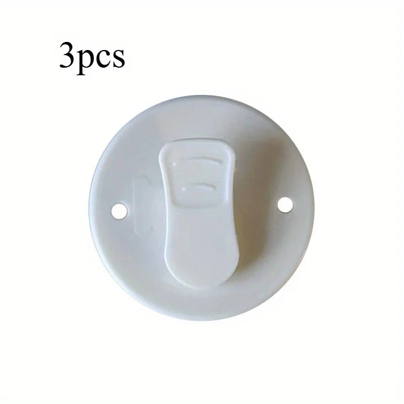 3PCS Shower Curtain Clothespin Clips – Windproof & Splash Guard Adhesive Fixers for Bathroom Curtain Stability