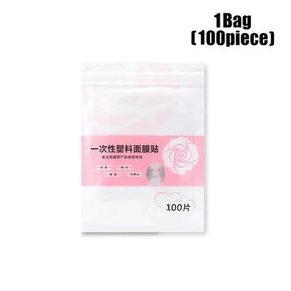 Disposable Full Face & Neck Beauty Wraps - 100/500pcs Transparent Plastic Film Mask Covers