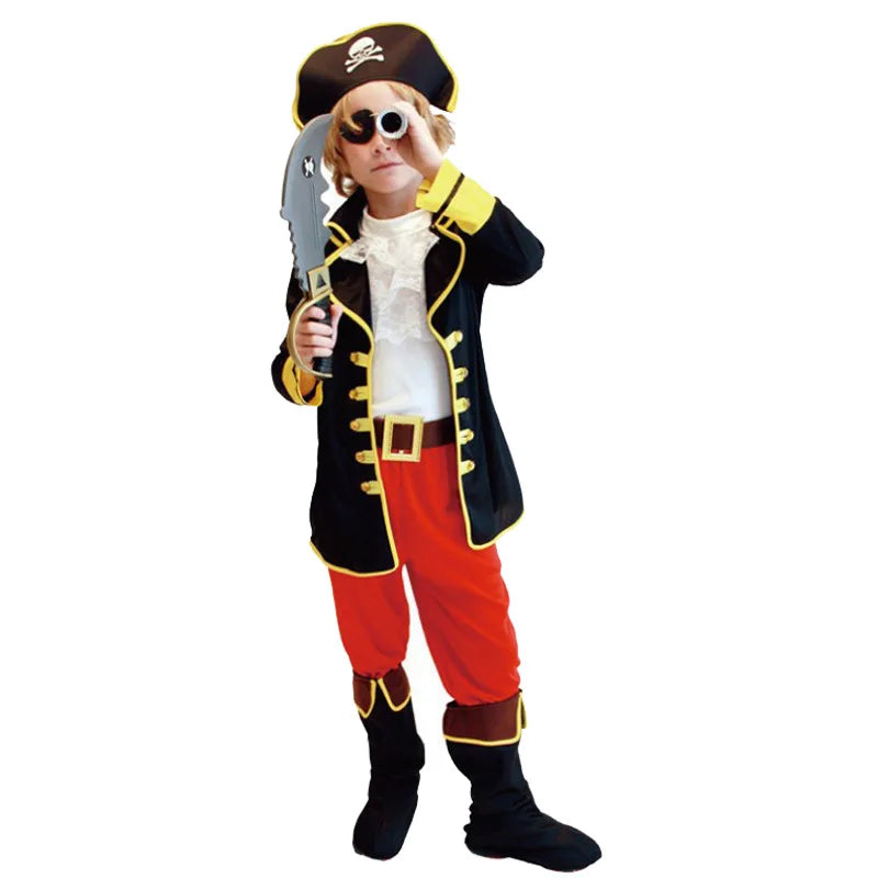 Halloween Kids Pirate Costume – Boys’ Fantasia Infantil Cosplay Outfit for Children