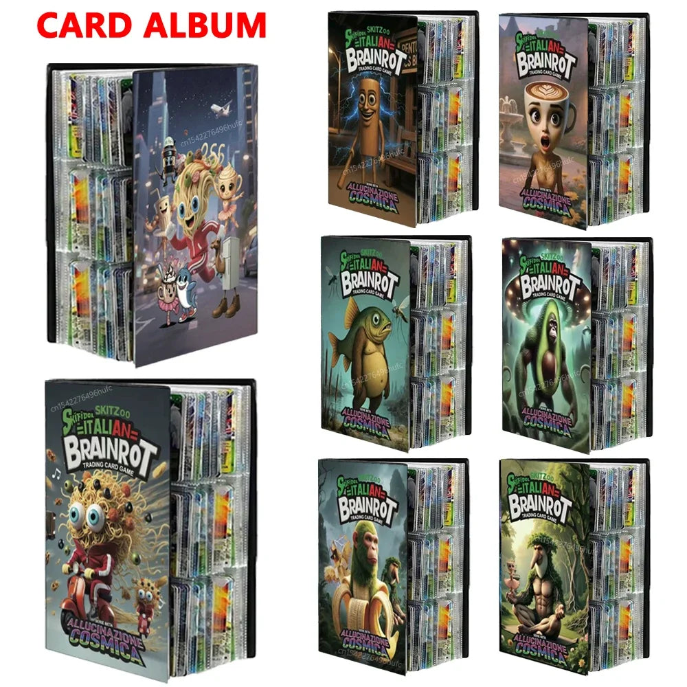 Italian Brainrot Trading Card Binder Album – 9-Pocket Anime Card Storage Holder, Collection Protector Notebook, Birthday Gift for Collectors