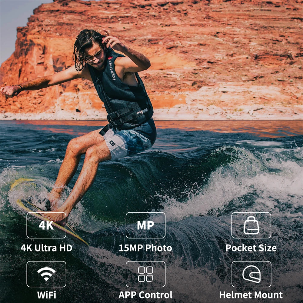SJCAM C100 Plus 4K Action Camera — 30M Waterproof WiFi Sport Cam with EIS for Bike & Motorcycle Helmets