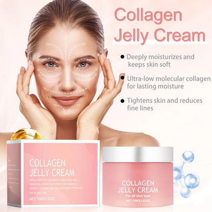 100g Collagen Jelly Cream – Anti-Aging, Anti-Wrinkle, Hydrating, and Skin Tightening Moisturizer for Soft, Firm Skin