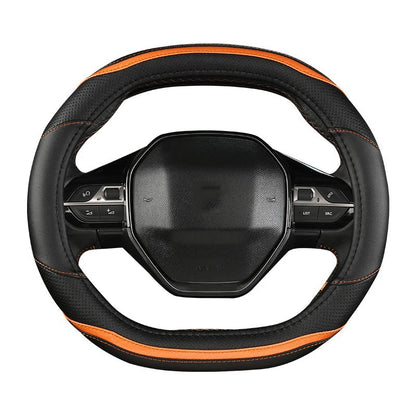 Peugeot 3008/4008/5008 Carbon Fiber & PU Leather Steering Wheel Cover — Car Interior Accessory