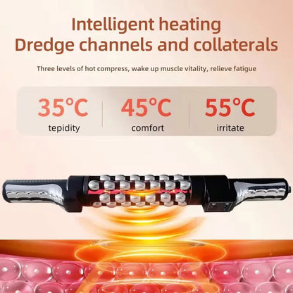 Red Light Heated Massage Device – 360 Rotating Muscle Relaxation Roller for Full Body & Anti-Cellulite Treatment