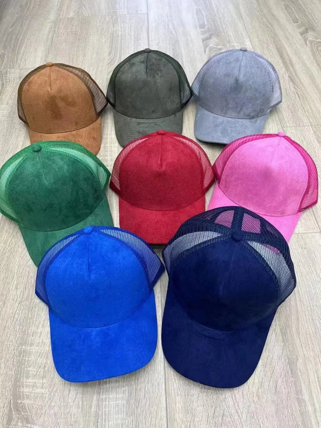 5 Panel Suede Trucker Hat - Solid Color Mesh Baseball Cap for Men & Women