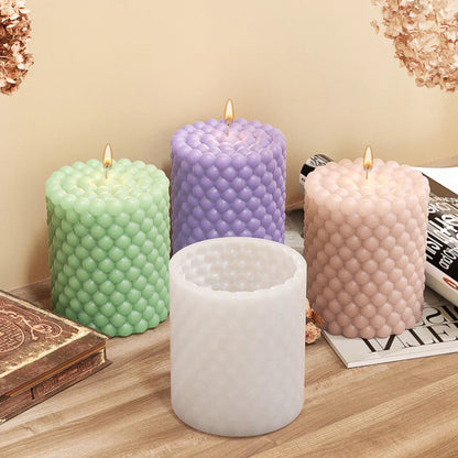 3D Silicone Candle Mold | Cylindrical Bubble Round Ball Shape | Scented Aromatherapy Plaster Candle Making Mold | DIY Handmade Cake Tool