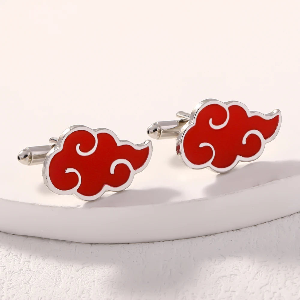 New Cloud Red Cufflinks for Men – Modern Metal Sleeve Buttons, Wholesale Gemelos