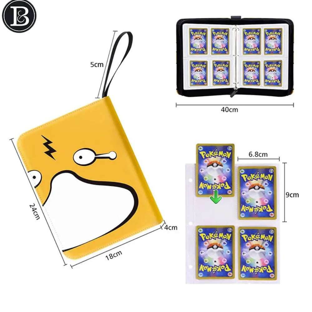 Pokemon Trading Card Binder – Custom Collection Holder with 50 Sleeves, 400 Pockets for Cards