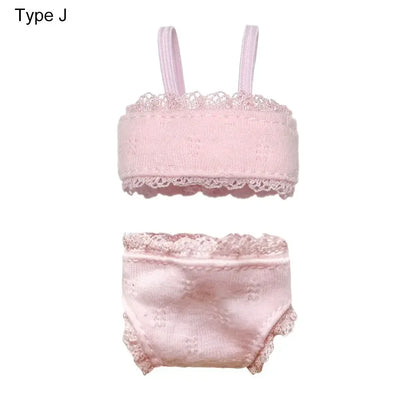 Soft Lace Underwear for 30cm Dolls – Bra & Briefs for Blythe 1/6 BJD Dolls, Dollhouse Kids Toy Clothing