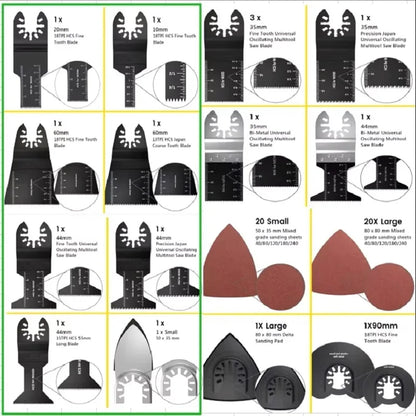 88/56Pcs Oscillating Saw Blades Set – Carbon Steel Multi-Tool Blades for Wood, Metal & Plastic Cutting, Heavy-Duty Universal Cutter Kit