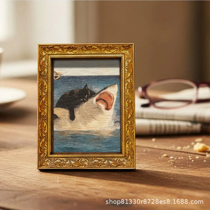 Funny Cat Shark Fridge Magnet - Retro Decorative Refrigerator Magnet for Kitchen, Office & Gifts