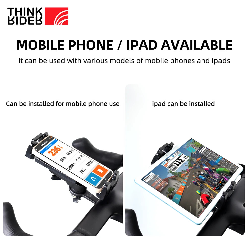 ThinkRider Bike Trainer Phone Mount Stand – Adjustable 360° Rotatable Mobile Phone & iPad Holder for Bikes