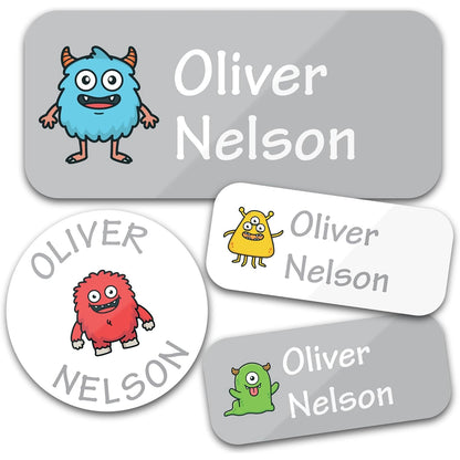 140PCS Custom Waterproof Name Stickers - Cartoon Personalized Labels for Clothes & Personal Items