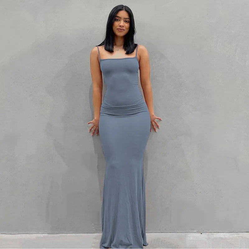 Satin Slip Maxi Dress: Sleeveless Backless Y2K Summer Bodycon - Elegant Sexy Outfits for Ladies Birthday Party Club Sundress