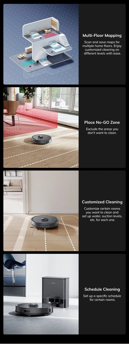ILIFE T20S LDS Robot Vacuum Cleaner – 5000Pa, Auto Empty Dock, 60-Day Hands-Off Cleaning, Wet/Dry Sweeping & Mopping