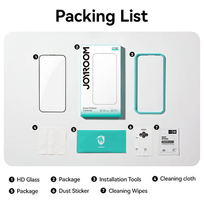 Joyroom HD Tempered Glass Screen Protector - Full-Screen Protection for iPhone 18, 17, 16 & 15 Pro Max