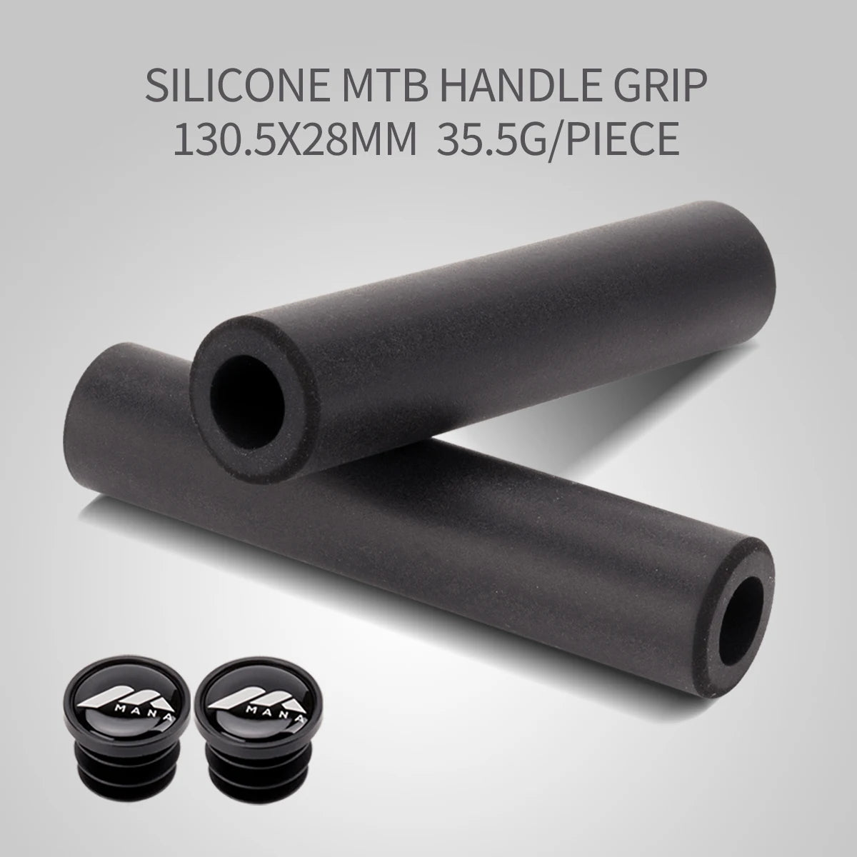 MANA MTB Silicone Bike Grips – Thickened Lightweight Shock-Absorbing Comfortable Bicycle Handlebar Grips