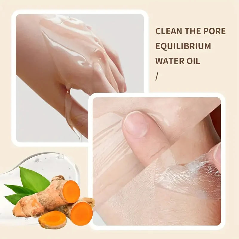Kojic Acid Turmeric Overnight Peel-Off Mask - 100ml Hydrolyzed Collagen Brightening & Skin-Firming Korean Facial Treatment