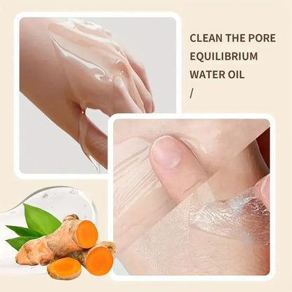 Kojic Acid Turmeric Overnight Peel-Off Mask - 100ml Hydrolyzed Collagen Brightening & Skin-Firming Korean Facial Treatment