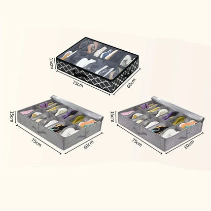 Foldable Under-Bed Shoe Storage Boxes — Closet Organizer Bags for Shoes and Home Storage
