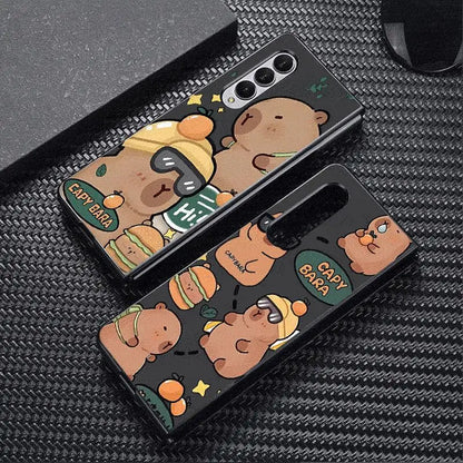 Cute Capybara Case for Samsung Galaxy Z Fold 6/5/4/3 5G – Funny Bumper Shockproof Cover