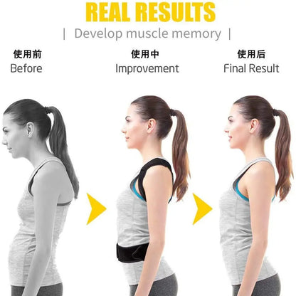 Posture Support Belt - Adjustable Back Brace for Standing and Sitting Support