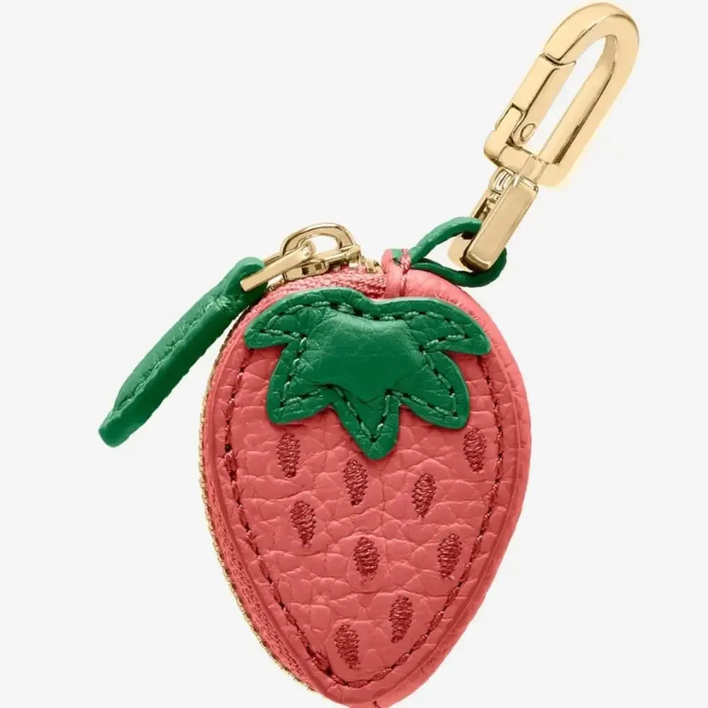 Mini Cherry & Strawberry Coin Purse – Cute PU Leather Keychain Bag for Earphones and Small Storage, Korean Style